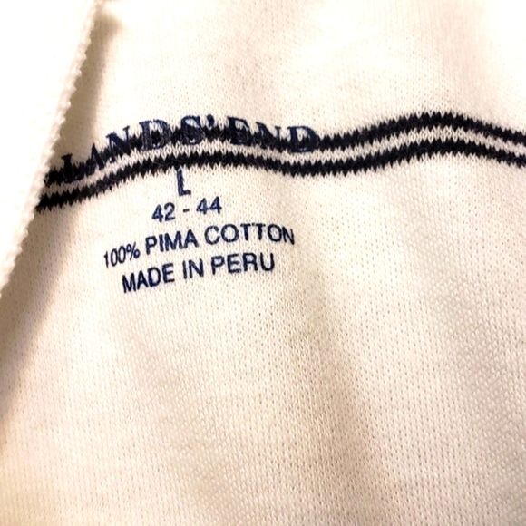 LANDSEND BLK & WHITE STRIPE⁰ SHIRT SZ42-44 - Picture 5 of 9